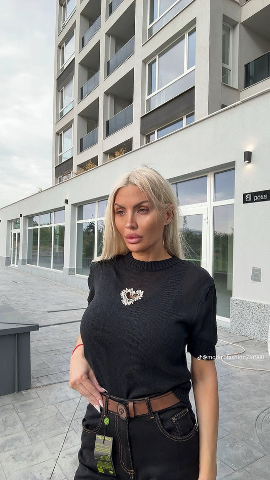 Блуза с къс ръкав "Сърце"