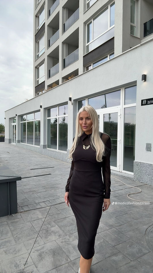 Елегантна черна рокля