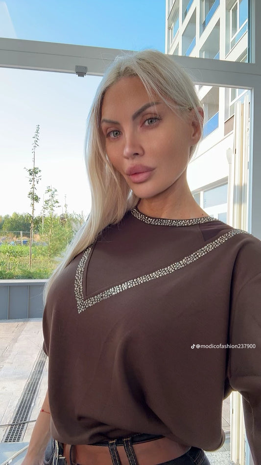Блуза " Тъмен шоколад "